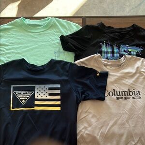 Columbia Blue and Black Short Sleeve Tees Casual Wear